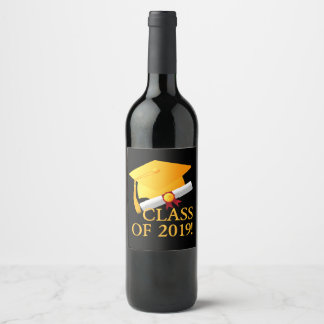 Étiquette Pour Bouteilles De Vin Classe De Graduation De 2019 ! Défilement casquett