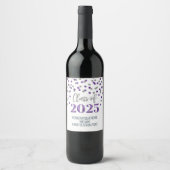 Étiquette Pour Bouteilles De Vin Classe de Parties scintillant Silver Purple de 202 (Devant)