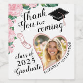 Étiquette Pour Bouteilles De Vin Classe florale élégante de Merci 2025 (Étiquettes simples)