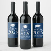 Étiquette Pour Bouteilles De Vin Classe moderne de 2025 Script Marine Graduation (Bouteilles)