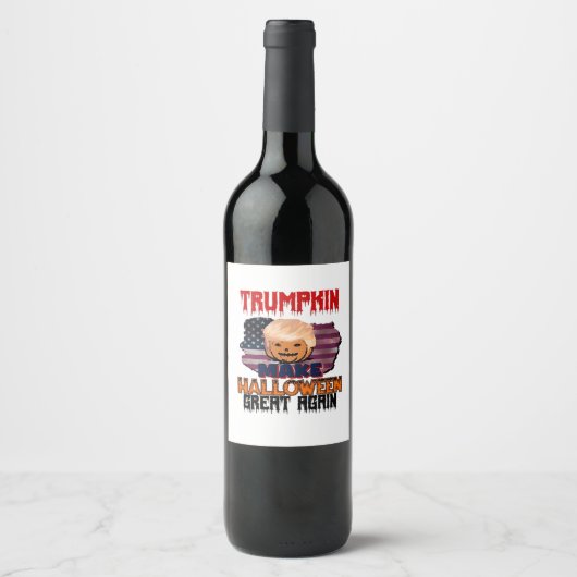 Étiquette Pour Bouteilles De Vin Classique d'Halloween de Trumpkin (Devant)