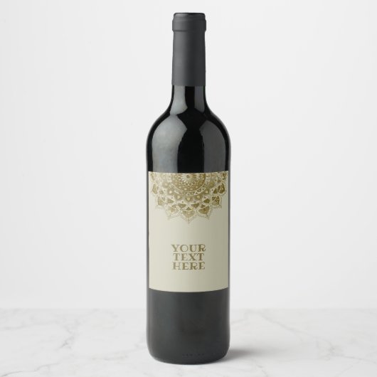 Étiquette Pour Bouteilles De Vin Classique Mandala Inde Style 4 (Devant)