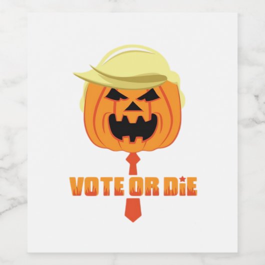 Étiquette Pour Bouteilles De Vin Classique Trumpkin Pour Halloween (Étiquettes simples)