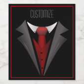 Étiquette Pour Bouteilles De Vin Classy Gentleman Red Tie 2 (Étiquettes simples)