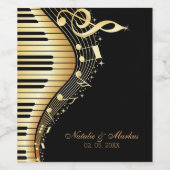 Étiquette Pour Bouteilles De Vin Clavier Or Et Noir - Enregistrer La Date (Étiquettes simples)