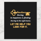 Étiquette Pour Bouteilles De Vin Clé de votre nouvelle maison (Étiquettes simples)