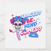 Étiquette Pour Bouteilles De Vin Clown crâne (Étiquettes simples)