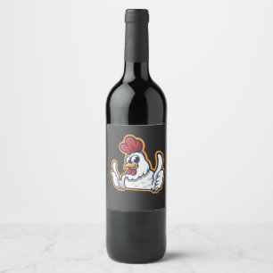 Étiquette Pour Bouteilles De Vin Clucky le poulet gai