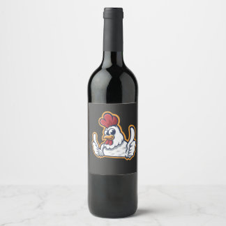 Étiquette Pour Bouteilles De Vin Clucky le poulet gai