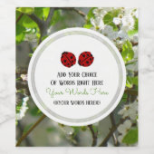 Étiquette Pour Bouteilles De Vin Coccinelle (Étiquettes simples)