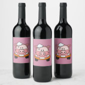 Étiquette Pour Bouteilles De Vin Cochon de lavage de voiture (Bouteilles)