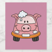 Étiquette Pour Bouteilles De Vin Cochon de lavage de voiture (Étiquettes simples)