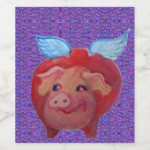 Étiquette Pour Bouteilles De Vin Cochon gras volant (Étiquettes simples)