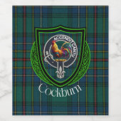 Étiquette Pour Bouteilles De Vin Cockburn Scottish Clan Tartan & Crest (Étiquettes simples)
