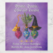 Étiquette Pour Bouteilles De Vin Cocktail de potion Halloween Witchy (Étiquettes simples)