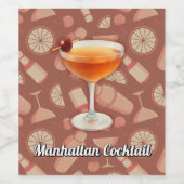 Étiquette Pour Bouteilles De Vin Cocktail Manhattan (Étiquettes simples)