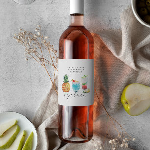 Étiquette Pour Bouteilles De Vin Cocktails de fruits d'été vibrants et amusants pou