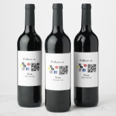 Étiquette Pour Bouteilles De Vin Code à barres simple site web d'entreprise QR (Bouteilles)