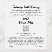 Étiquette Pour Bouteilles De Vin Code QR LOGO noir et blanc personnalisé moderne (Étiquettes simples)