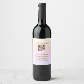 Étiquette Pour Bouteilles De Vin code QR personnalisé simple ajoutez votre nom text