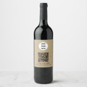 Étiquette Pour Bouteilles De Vin Code QR texte logo d'entreprise site Web Kraft Cli (Devant)