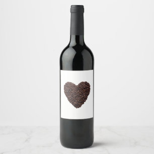 Étiquette Pour Bouteilles De Vin Coeur café