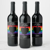 Étiquette Pour Bouteilles De Vin Coeur d'amour gay pride (Bouteilles)