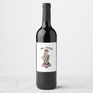 Étiquette Pour Bouteilles De Vin Cœur de squelette jusqu'à ce que la mort nous sépa