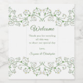 Étiquette Pour Bouteilles De Vin Cœur de Vigne Fleurie (Étiquettes simples)