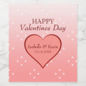 Étiquette Pour Bouteilles De Vin Coeur rose (Étiquettes simples)