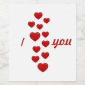Étiquette Pour Bouteilles De Vin coeur rouge valentin Je t'aime (Étiquettes simples)