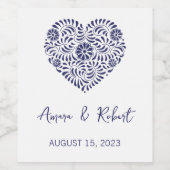 Étiquette Pour Bouteilles De Vin Coeur Talavera (Étiquettes simples)