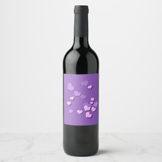 Étiquette Pour Bouteilles De Vin cœurs (Devant)
