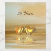 Étiquette Pour Bouteilles De Vin Coeurs d'or (Étiquettes simples)