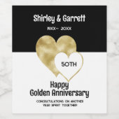 Étiquette Pour Bouteilles De Vin Coeurs d'or Foil (Étiquettes simples)