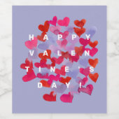 Étiquette Pour Bouteilles De Vin Coeurs Heureuses Saintes-Valentin (Étiquettes simples)