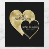 Étiquette Pour Bouteilles De Vin Coeurs Or Et Noir (Étiquettes simples)