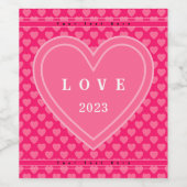 Étiquette Pour Bouteilles De Vin Coeurs roses (Étiquettes simples)