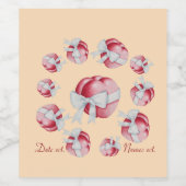 Étiquette Pour Bouteilles De Vin coeurs rouges attachés avec des arcs blancs pour l (Étiquettes simples)