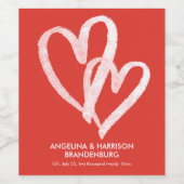 Étiquette Pour Bouteilles De Vin Coeurs rouges mignons Valentines Couples (Étiquettes simples)