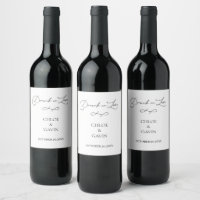 Coiffé en amour Mariage Vin Étiquette Faveurs