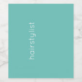 Étiquette Pour Bouteilles De Vin Coiffeur Coiffeuse Salon de coiffure Spa Teal (Étiquettes simples)