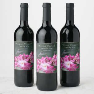 Étiquette Pour Bouteilles De Vin Colibri aux lys de beladonna