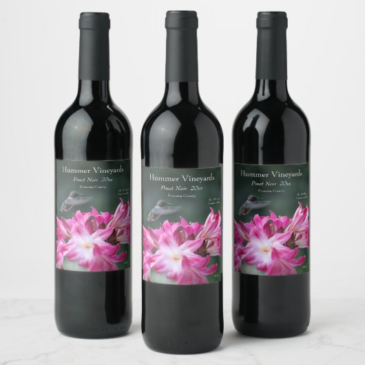 Étiquette Pour Bouteilles De Vin Colibri aux lys de beladonna (Bouteilles)