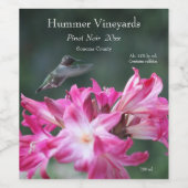 Étiquette Pour Bouteilles De Vin Colibri aux lys de beladonna (Étiquettes simples)