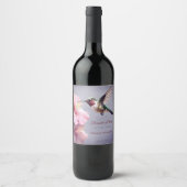Étiquette Pour Bouteilles De Vin Colibri et Mariage d'Hibiscus | Pourpre (Devant)