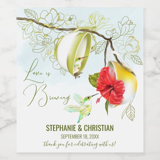 Étiquette Pour Bouteilles De Vin Colibri L'Amour Est Dans L'Air (Étiquettes simples)