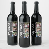 Étiquette Pour Bouteilles De Vin Collage de photos - Moderne vacances - (Bouteilles)