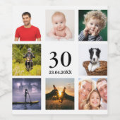 Étiquette Pour Bouteilles De Vin collage photo de 30e anniversaire (Étiquettes simples)