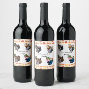Étiquette Pour Bouteilles De Vin Collage photo personnalisé de dinde graisseuse